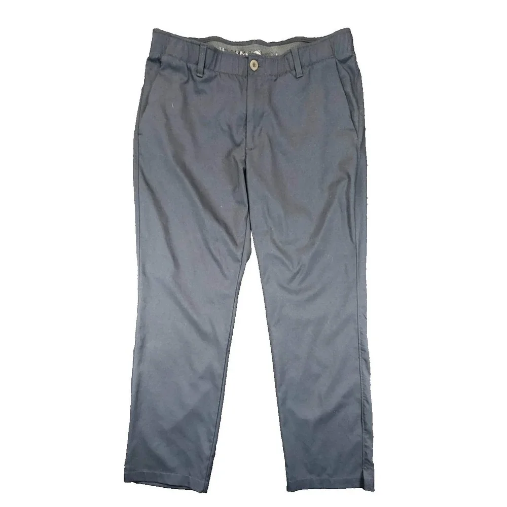 Under Armour Pants Mens‎ 36/30 Black Performance Golf Herringbone Chino Trousers